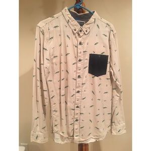 Modern Amusement Button Down Long Sleeve Shirt